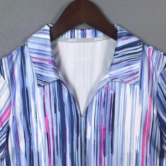 Jofit Golf Top Women Size Small Short Sleeve Collared Athletic Polo Shirt Blue - Picture 3 of 15